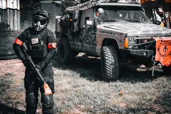 Airsofter at a milsim event