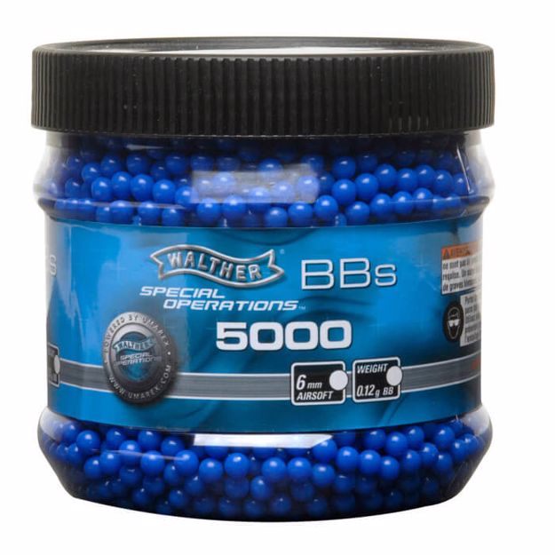 Picture of WALTHER BLUE 6MM AIRSOFT BBS .12G - 5000 CT UMAREX AIRGUNS