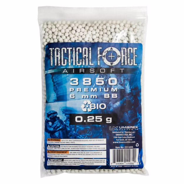 TACTICAL FORCE .25 BIO 6MM BB QTY 3850 BAG WHITE