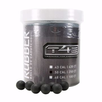 T4E RUBBER BALL .50 CAL -BLACK- 250 CT balls outside canister